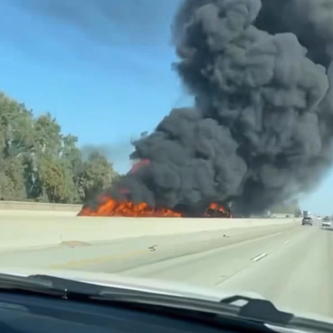 Pipa con 8,600 Galones de Gasolina se Incendia en Autopista de California